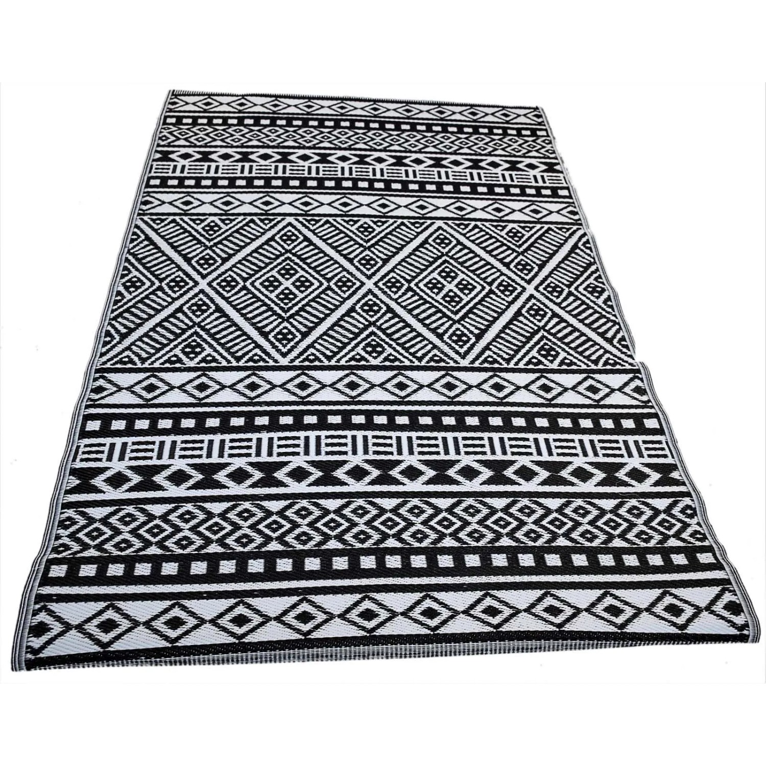Jet-Line Outdoorteppich Scarlett Schwarz Gemustert 150 x 240 cm
