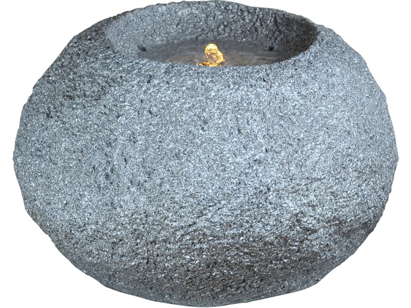 Heissner Modernes Gartenbrunnen-Set Grey Rock LED kaufen bei OBI