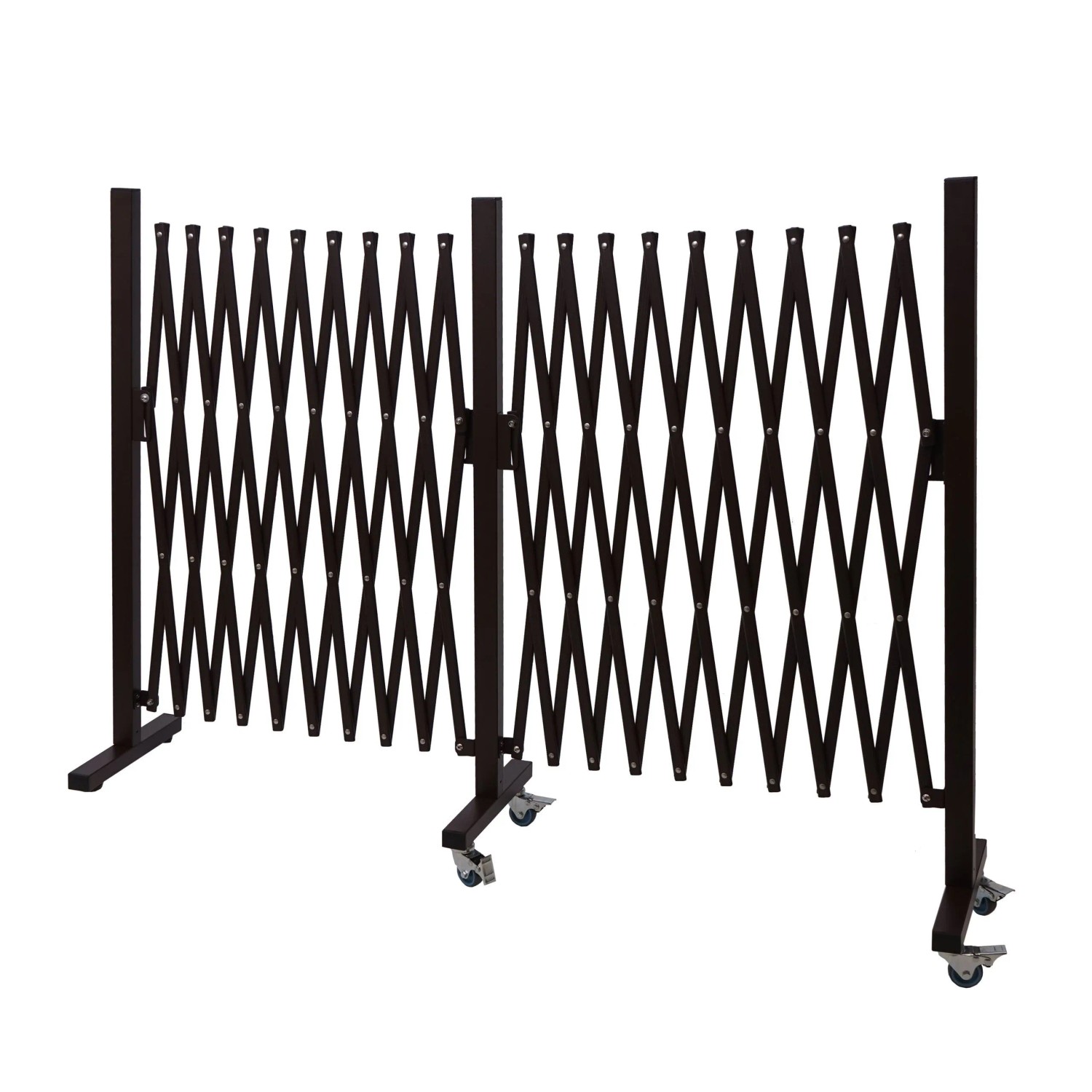 PROREGAL Alu Absperrgitter HxB 110x530cm Scherengitter Zaun Schutzgitter Trenngitter Mit Laufrollen Braun Ausziehbar