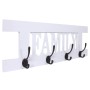 Weiße MCW Wandgarderobe im Shabby-Look mit vier Doppelhaken und dem Schriftzug "Family".