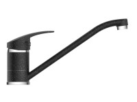 DEANTE Küchenarmatur Viola – Einhandmischer, Schwarze Granitoptik, Schwenkbarer Auslauf, Mit Anschlussmaterial