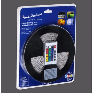 Paul Neuhaus LED-Lichtstreifen Teania 10m Rolle mit Fernbedienung in Verpackung.