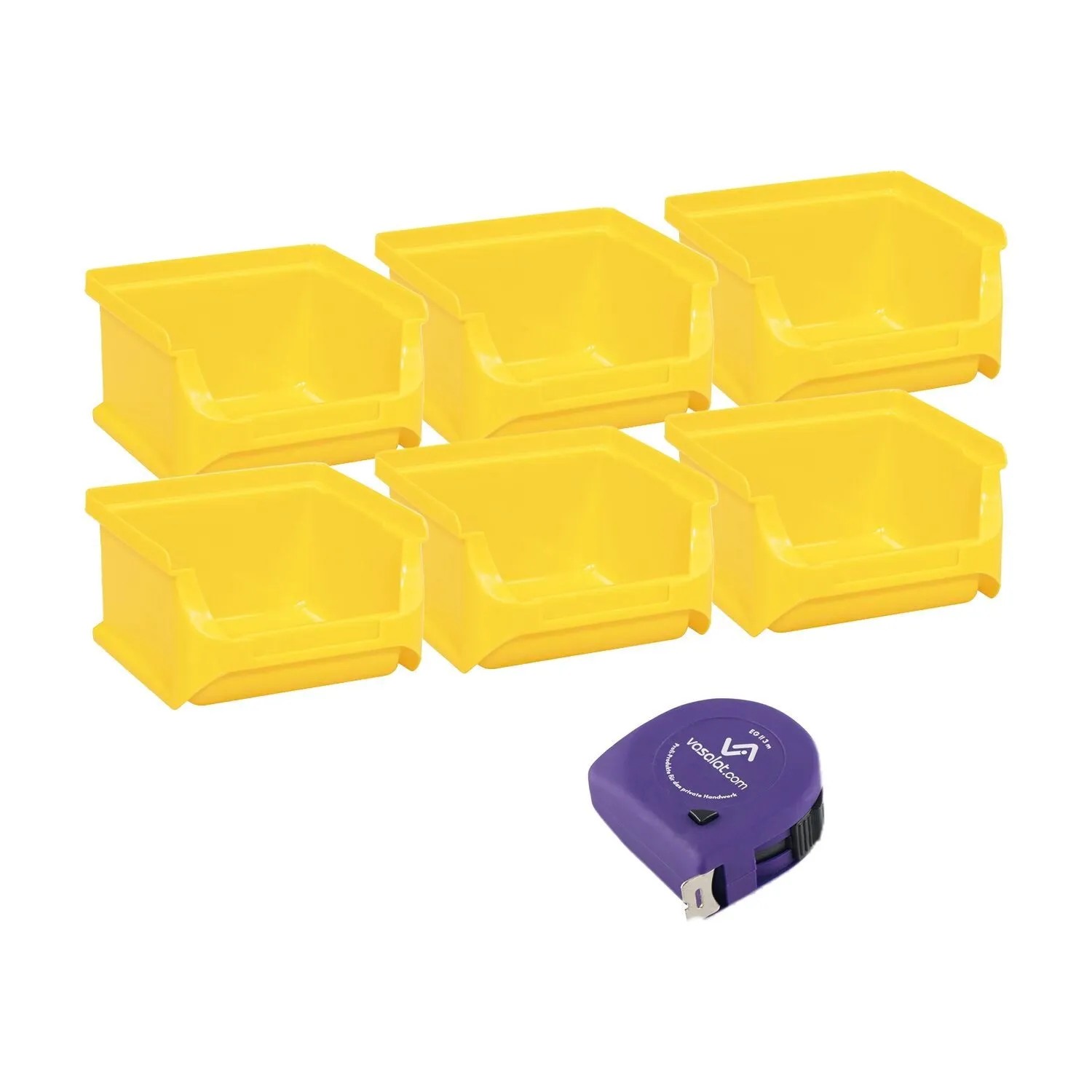 vasalat Set Stapelboxen Größe 1 100x102x60 mm Gelb 6 Stück
