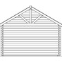 Skizze Skan Holz Gartenhaus Toronto 1, 420x420 cm, mit Dachlattung.