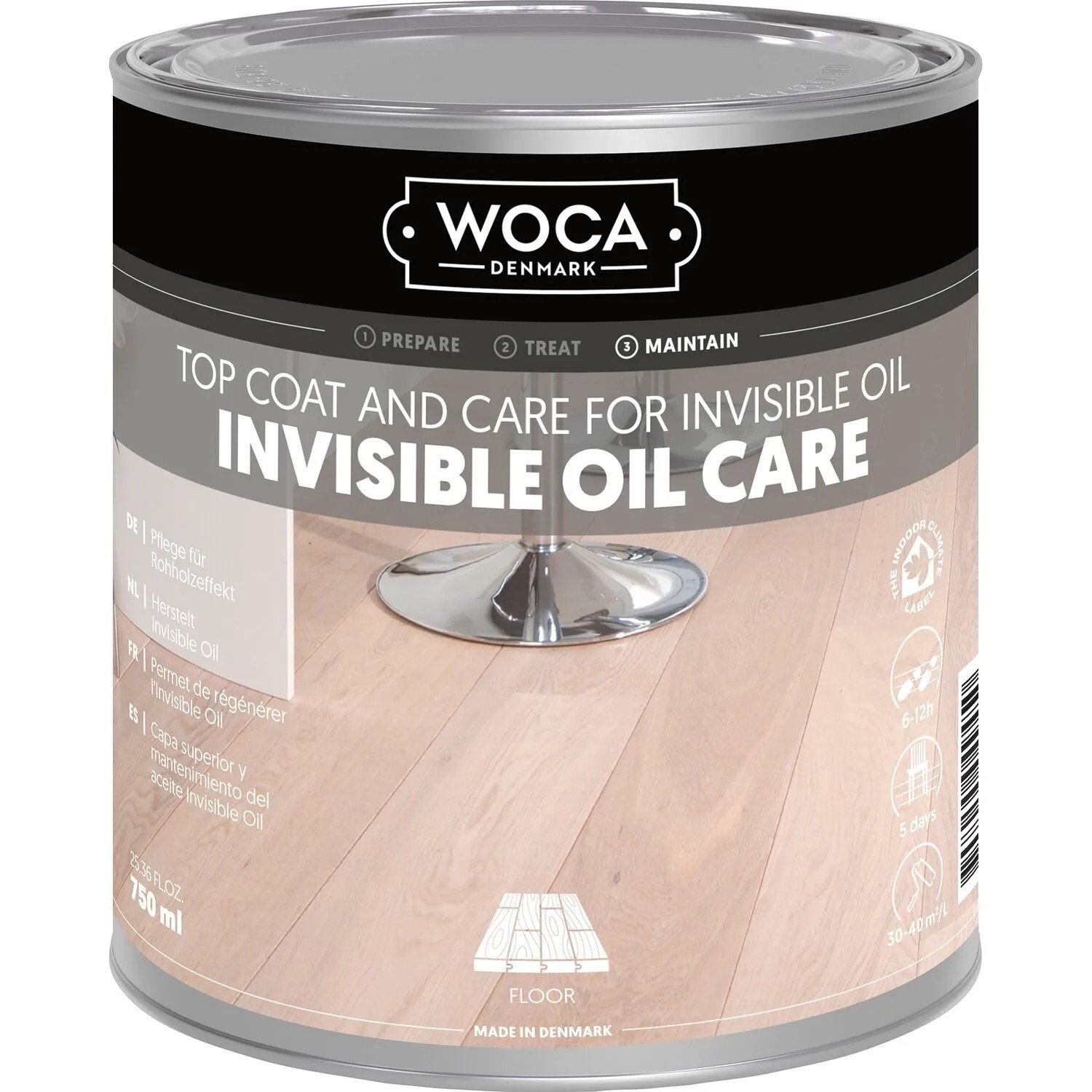 Woca Invisible Öl Pflege 0,75, Holzbodenöl & Holzbodenpflege Roheffekt