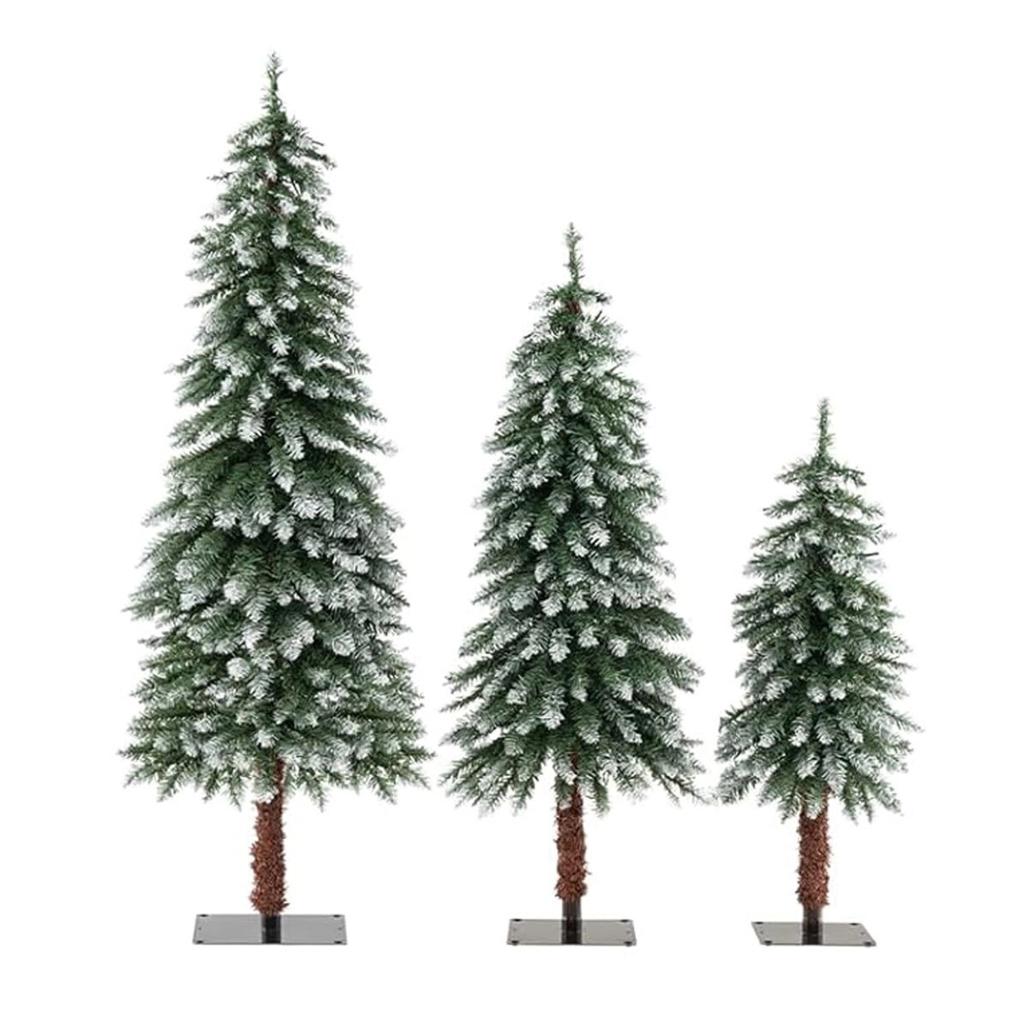 Costway 3er Weihnachtsbaum Künstlich 90&120&150cm & Led-Lichtern Grün