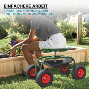 Wiltec Gartenwagen Bis 150Kg Werkstattwagen Gartenwagen Rollwagen Gartenhocker
