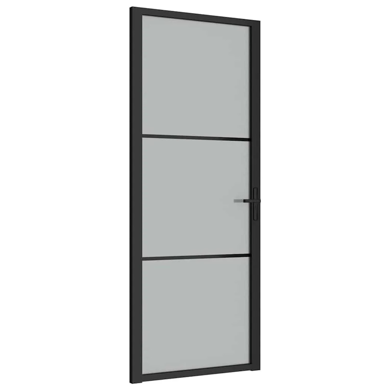 vidaXL Innentür 83x201,5 cm Schwarz Mattglas und Aluminium 350553