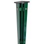 Moosgrüner Zaunpfosten (60 cm) für Doppelstabmattenzaun mit Abdeckleiste.