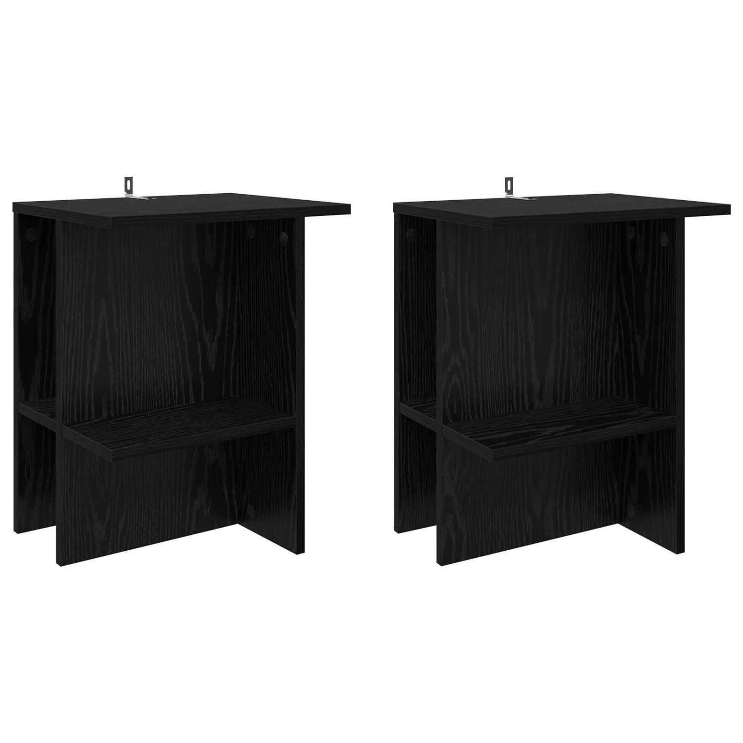 vidaXL Couchtisch 2 Stk Schwarze Eiche 40 x 30 x 49 cm Holzwerkstoff 8001066