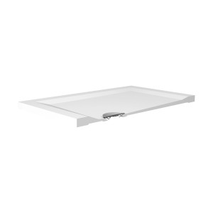 Rechteckige, extraflache Breuer Duschwanne Flat Line Design, 90x75 cm, aus Mineralguss in Weiß.