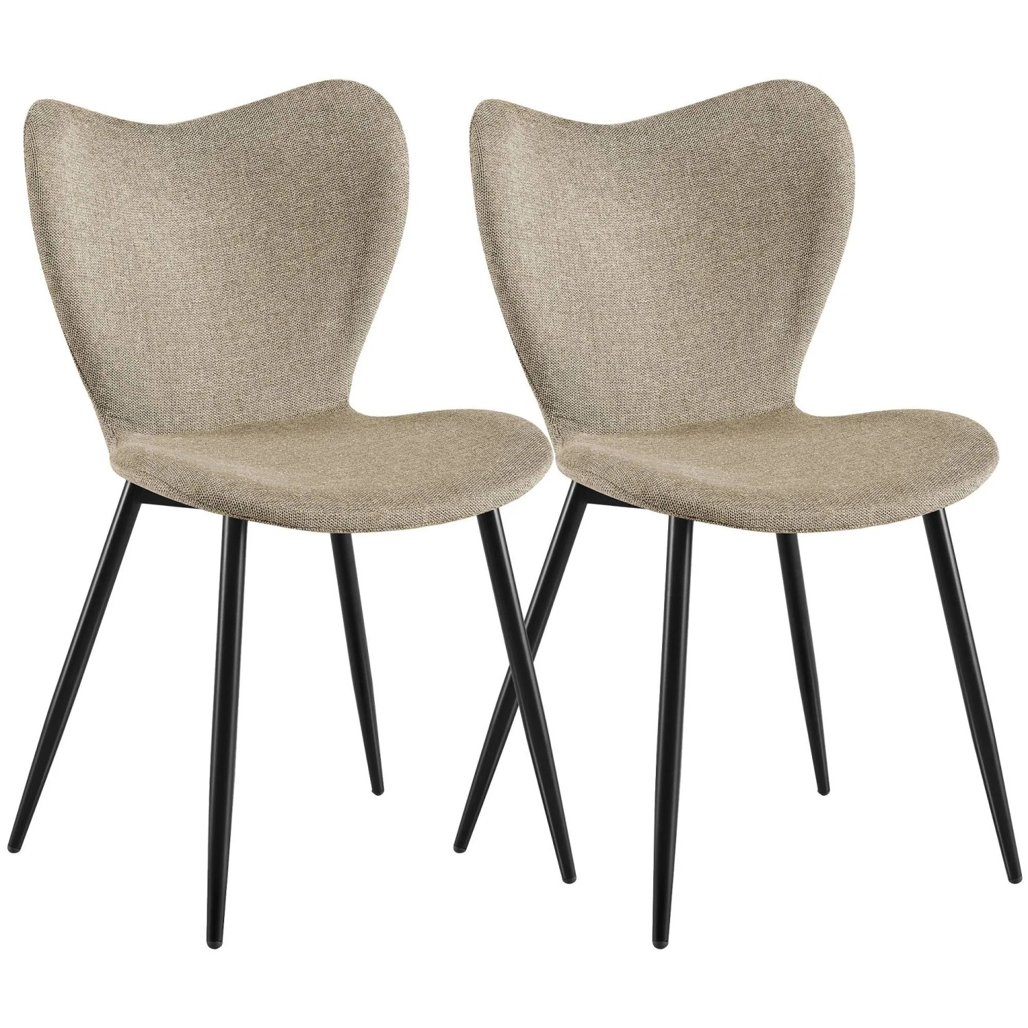 CLP 2er Set Esszimmerstühle Maika taupe/Stoff