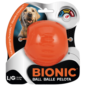 Bionic Hundespielzeug Ball, 8,2 cm, orange. Robustes Wasserspielzeug für Hunde.