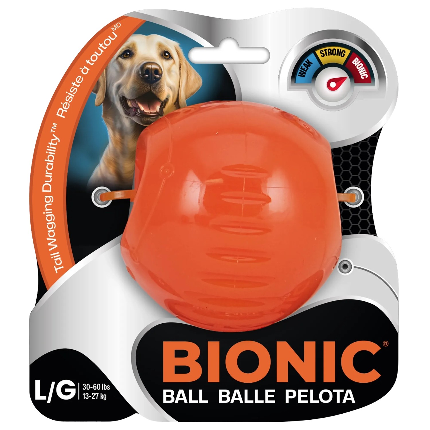 Bionic Hundespielzeug Ball 8,2 cm Orange