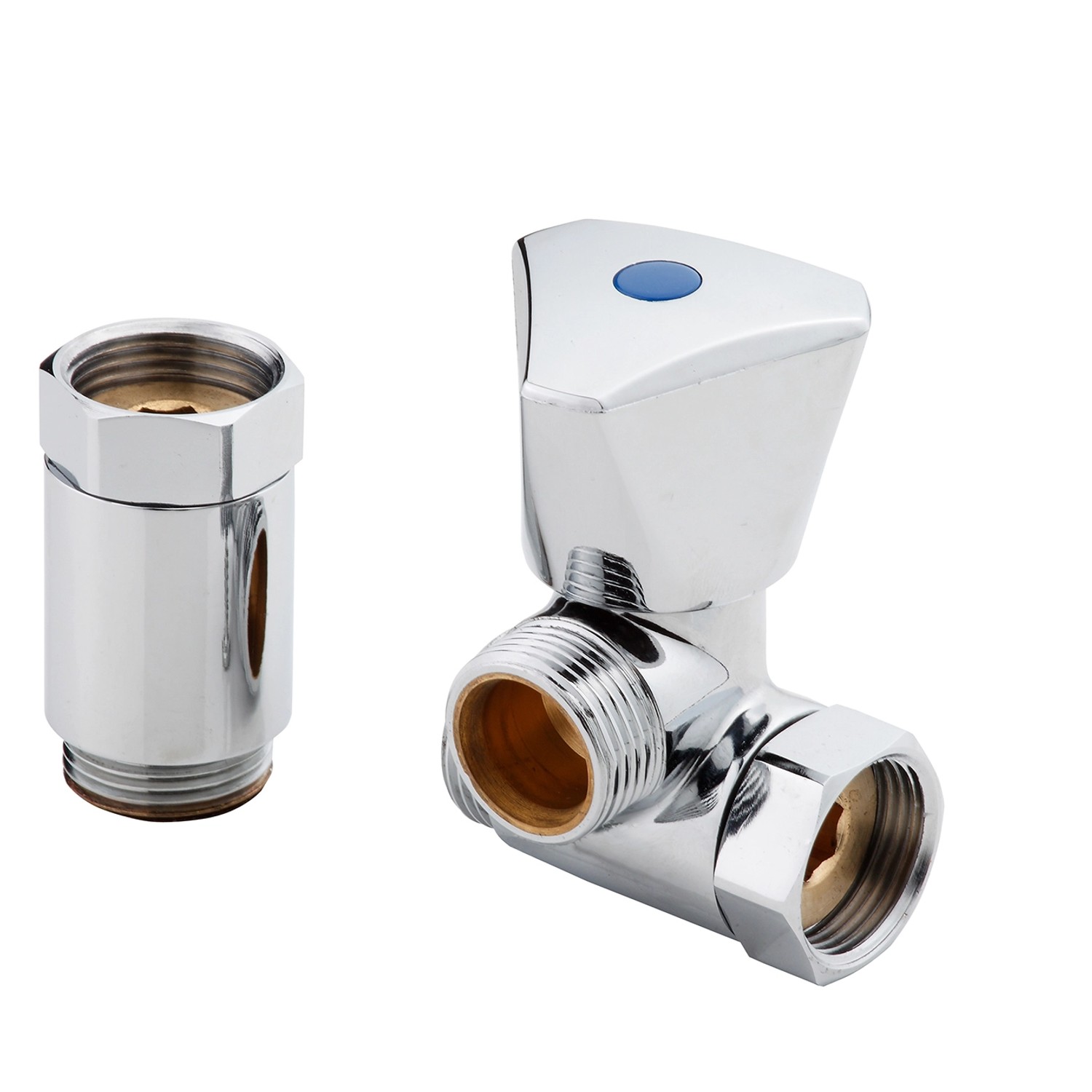 Kirchhoff GA-Ventil Rechts mit Ausgleich für Wandarmatur 13 mm (1/2 Zoll) Chrom