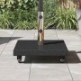 Schwarzer vidaXL Sonnenschirmständer aus Granit, quadratisch, mit Rollen für flexible Nutzung.