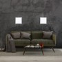 Ledvance Panelleuchte Planon Plus Sun@Home Smart+ 30x30 cm über Sofa im Wohnzimmer.