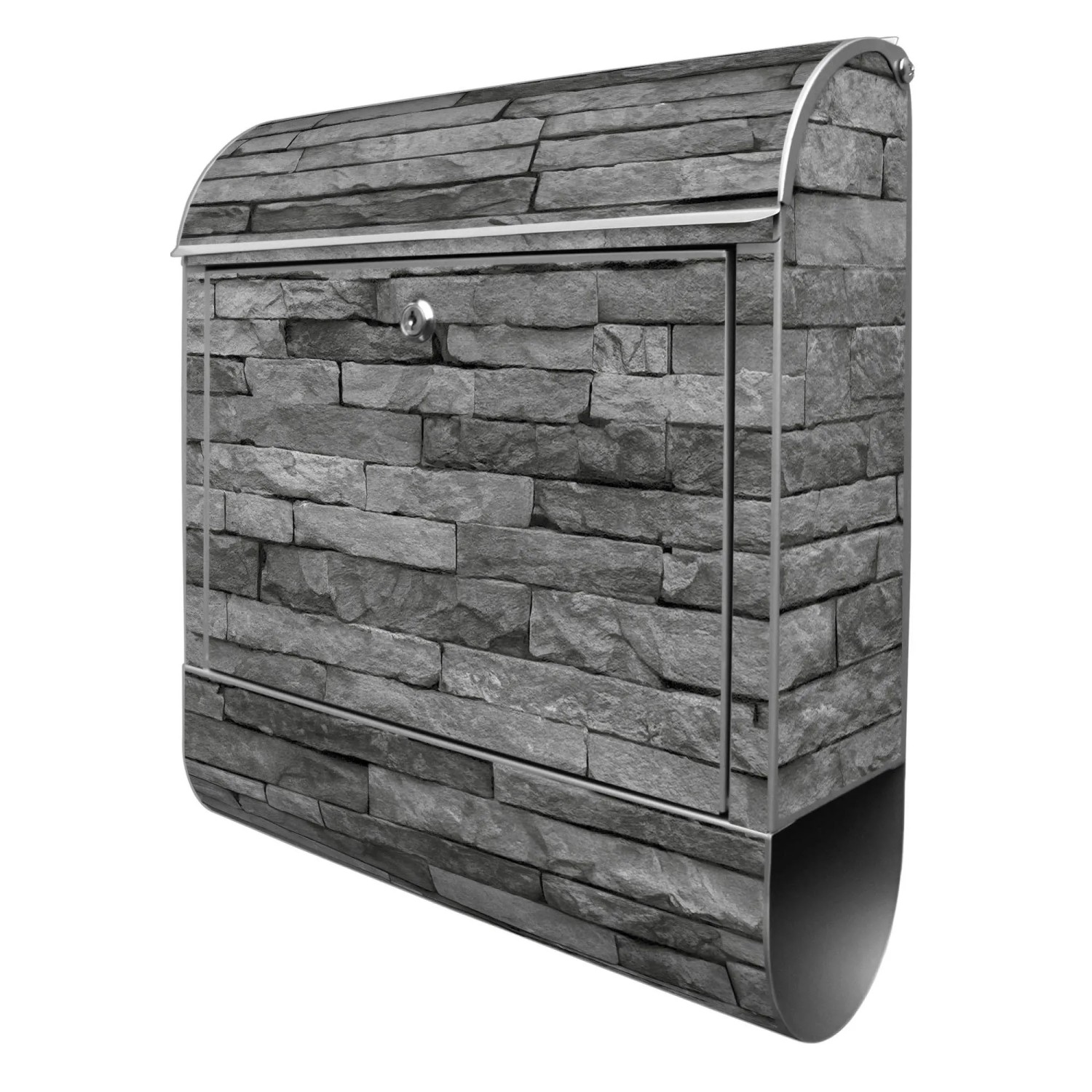 Banjado Design Briefkasten Silber Pulverbeschichtet 39x47x14cm 2 Schlüssel günstig online kaufen