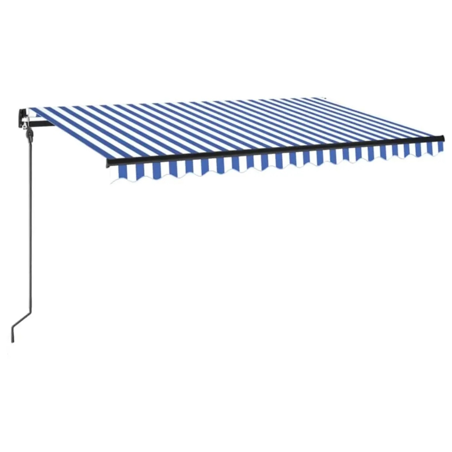 vidaXL Markise Manuell Einziehbar mit LED 400x300 cm Blau und Weiß 3069101
