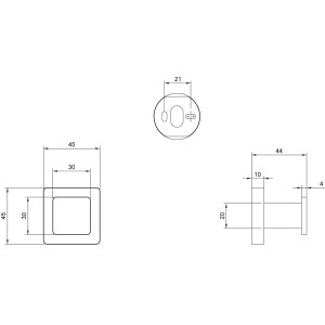 Villeroy & Boch Elements Striking Handtuchhaken Handtuchhalter für Wandmontage Wandhaken Messing Zubehör Bad Eckig Chrom