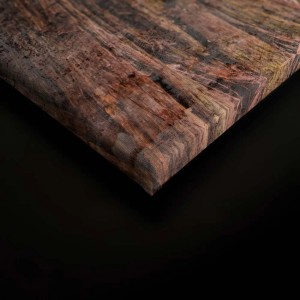 Detailaufnahme: Bricoflor Leinwandbild Wald, Wanddeko mit Baumstamm-Motiv in Braun und Grün.