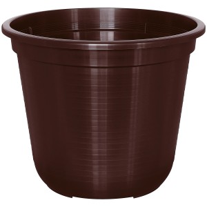 Brauner Geli Blumentopf Standard, Ø 45 cm, aus Kunststoff für Garten, Balkon oder Terrasse.