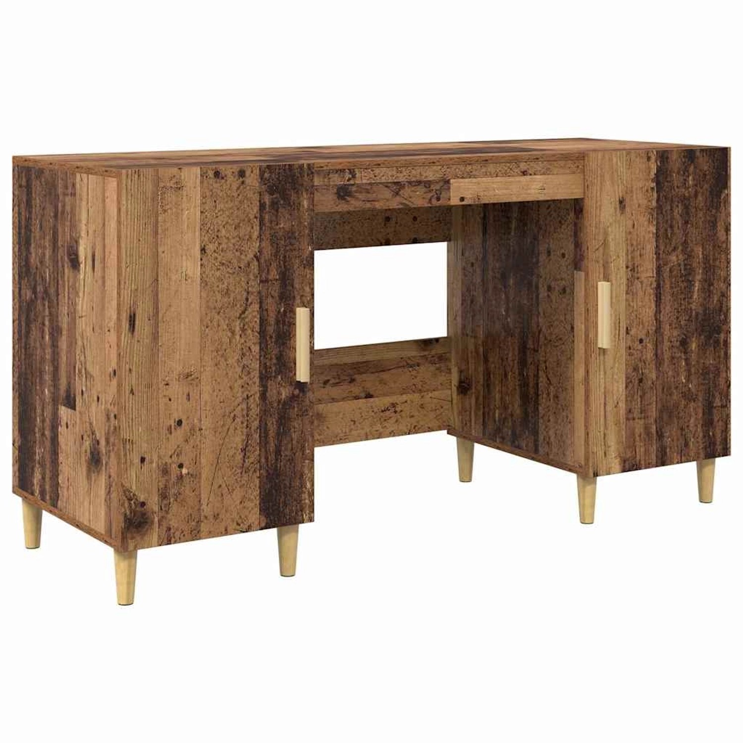 vidaXL Schreibtisch mit Regal Altholz 140 x 50 x 75 cm Holzwerkstoff 886234 günstig online kaufen