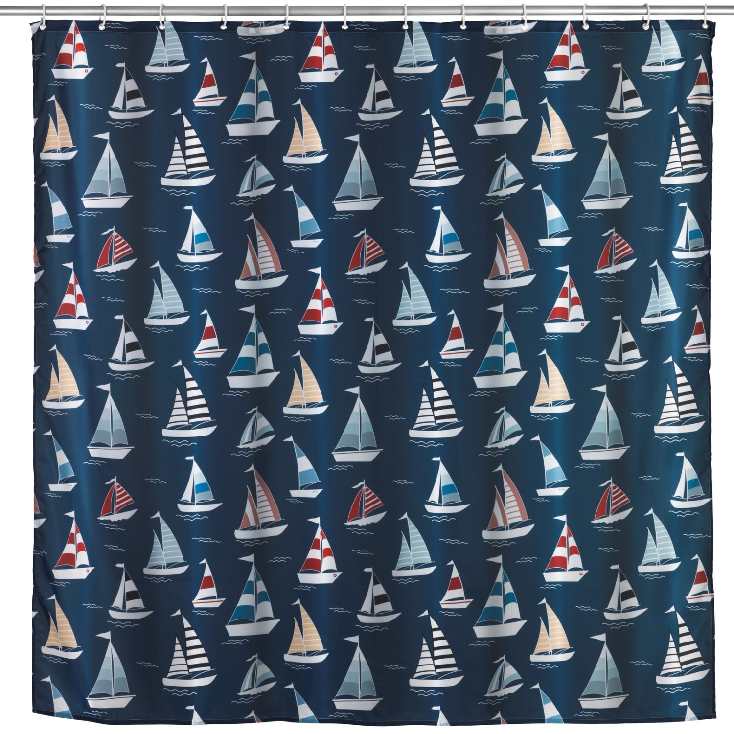 Wenko Duschvorhang Regatta Polyester 180 cm x 200 cm waschbar