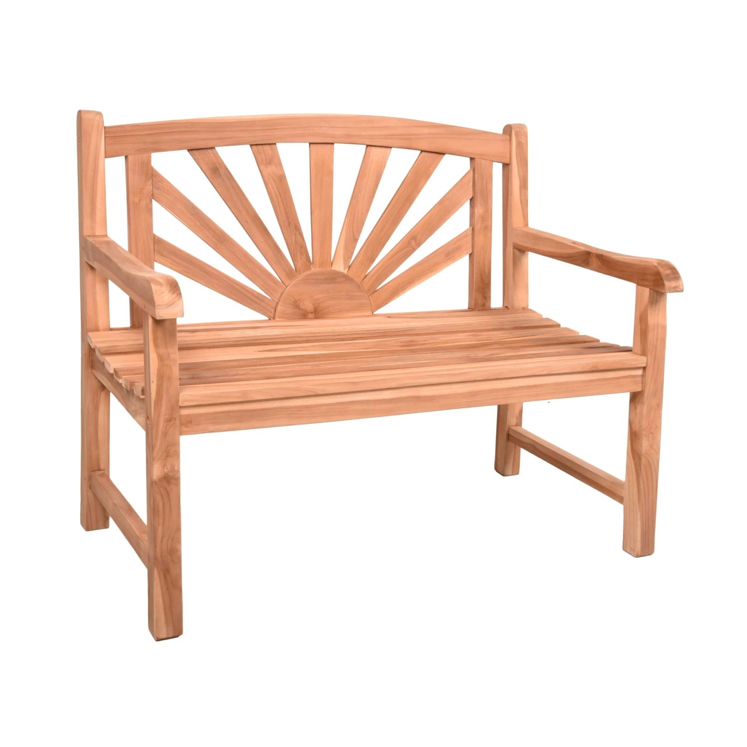DELUKE Gartenbank OSCAR 2-Sitzer 110cm Breit Teak Natur Terrassenbank Wetterfest Sitzbank Outdoor Bank