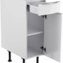 Optifit Unterschrank Arvid986, 30 cm breit, in Weiß mit Schublade und Tür.