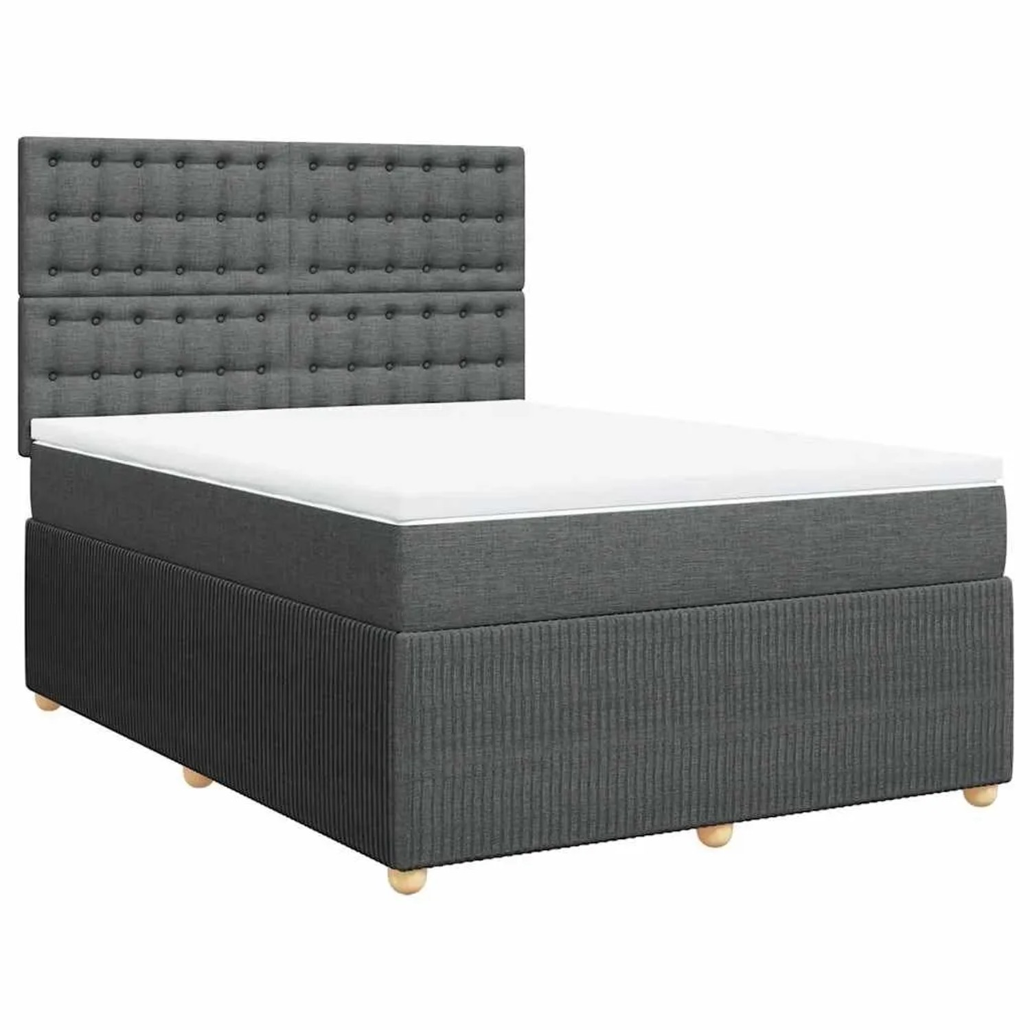 vidaXL Boxspringbett mit Matratze Dunkelgrau 160x200 cm Stoff 3292122 günstig online kaufen