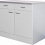 Flex-Well Classic Unterschrank Wito, 100 cm, Weiß, mit 2 Schubladen und 2 Türen.