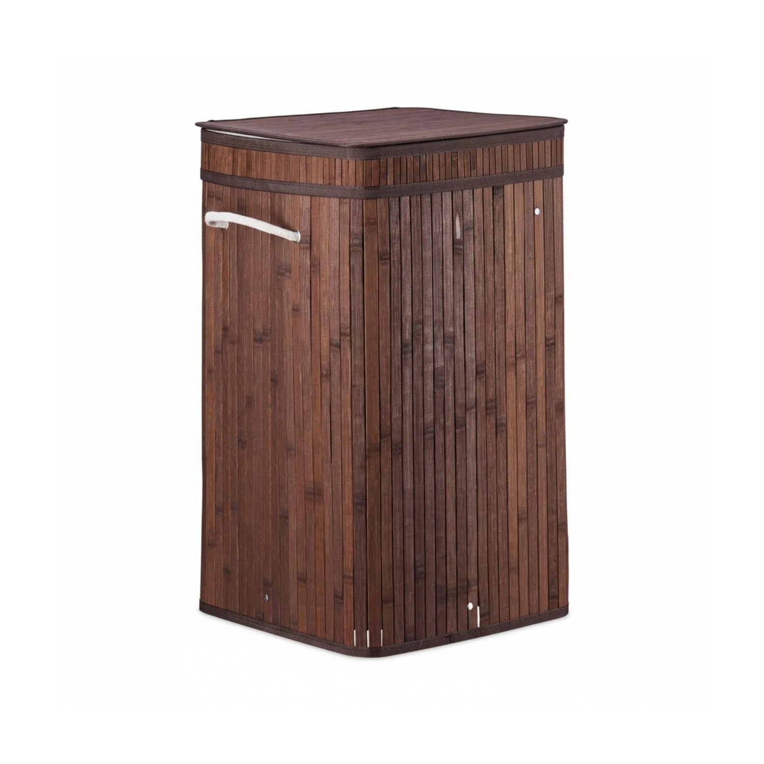 Relaxdays Wäschekorb Bambus Braun Faltbar mit Deckel 63 cm x 36 cm x 36 cm 1,8 kg