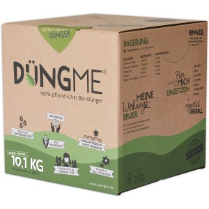 DüngMe Universaldünger 10 kg im Karton: Bio-Dünger für Gemüse, Obst und Grünflächen.