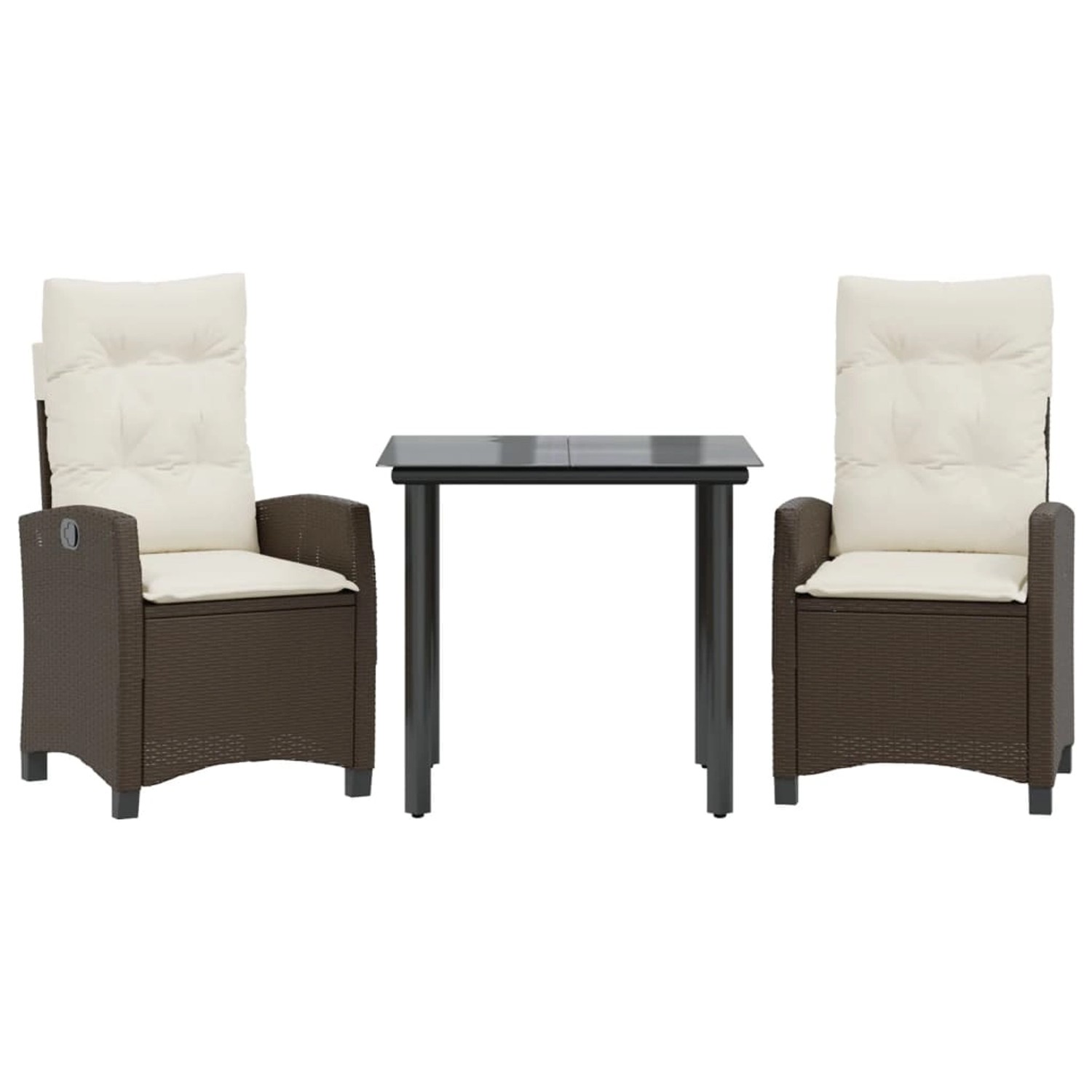 vidaXL 3-Tlg Garten-Essgruppe mit Kissen Braun Poly Rattan 3212772 günstig online kaufen