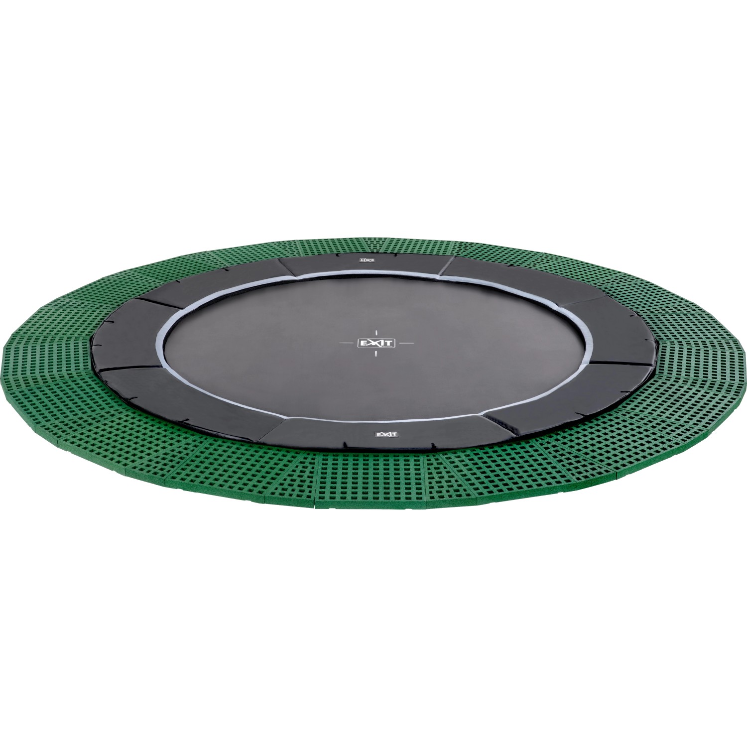 EXIT Dynamic Ebenerdiges Trampolin Ø 366 cm mit Freezone Sicherheitsplatten