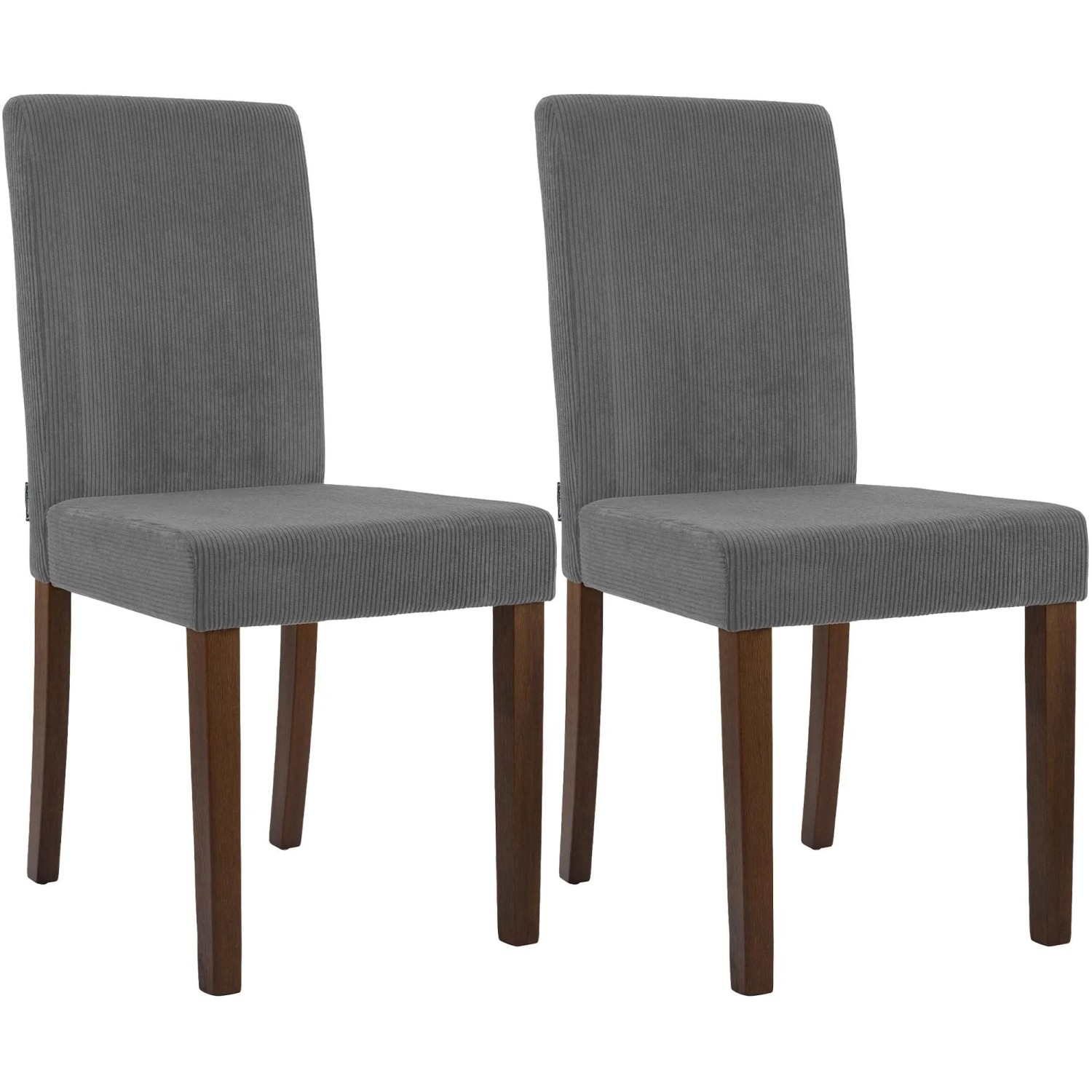 DELUKE 2er Set Esszimmerstuhl DALAN Cord Grau 41x47x91cm Antik-Dunkel Essstühle Esszimmerstühle Küchenstühle Wohnzimmerstühle