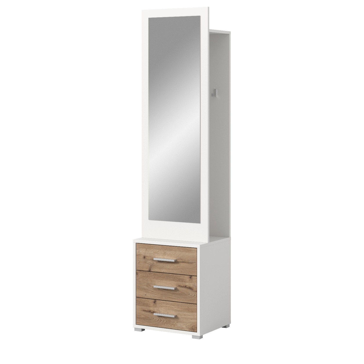 Inn.Furn Kompaktgarderobe in Weiß und Eiche 45 x 190 cm Pallas günstig online kaufen
