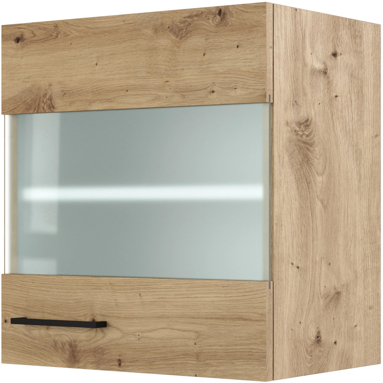 Flex-Well Exclusiv Glas-Oberschrank Cara 50 cm x 55 cm Artisan Eiche-Milchglas