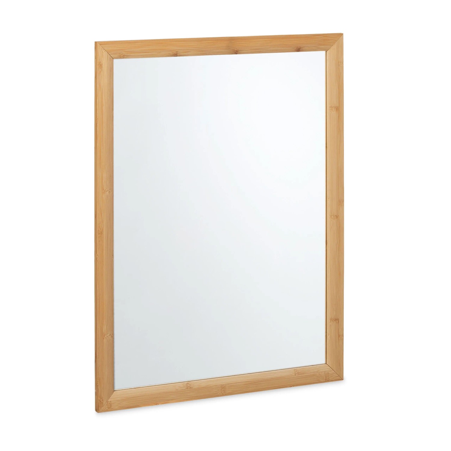 Relaxdays Wandspiegel Bambus Glas Natur Feuchtigkeitsresistent 80 cm x 60 cm x 2 cm 5,2 kg
