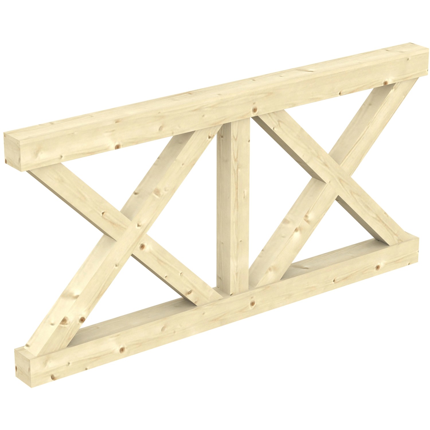 Thumbnail - Skan Holz Andreaskreuz Brüstung Leimholz für Pfostenabstand 170 cm Natur