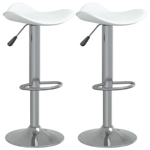 vidaXL Barhocker 2 Stk Weiß Verchromter Stahl und Kunstleder 335089