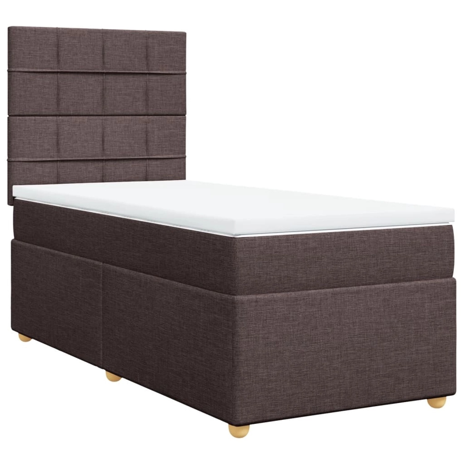 vidaXL Boxspringbett mit Matratze Dunkelbraun 90x190 cm Stoff 3291138 günstig online kaufen