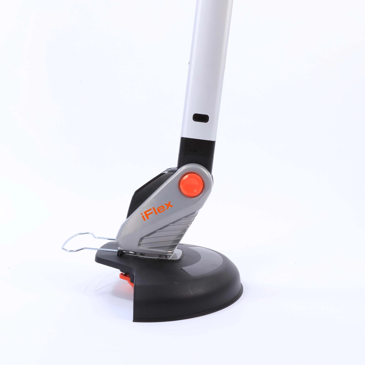 Yard Force iFlex Akku-Handmäher mit Rasentrimmeraufsatz, Detailaufnahme.