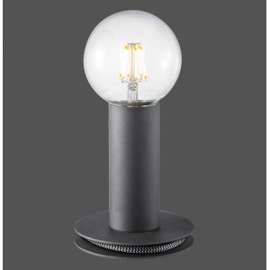 Schwarze Just Light Design-Tischleuchte Turn me, 14,1 cm hoch, mit Filament Leuchtmittel.