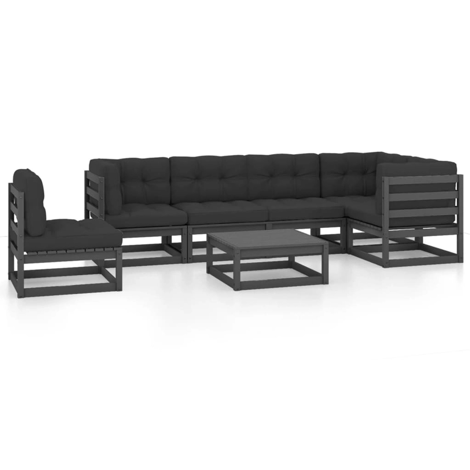 vidaXL 7-Tlg Garten-Lounge-Set mit Kissen Massivholz Kiefer 3076643