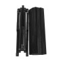 Schwarzer Jawinio Campingtisch, zusammengeklappt mit rollbarer Aluminium-Tischplatte und Gestell, tragbar.