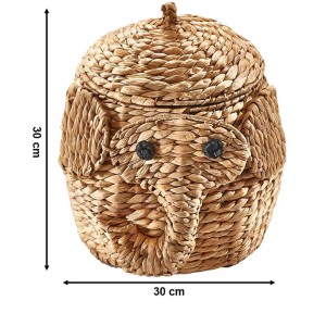 Kobolo Aufbewahrungskorb Korb Kinderkorb ELEFANT aus Wasserhyazinthe