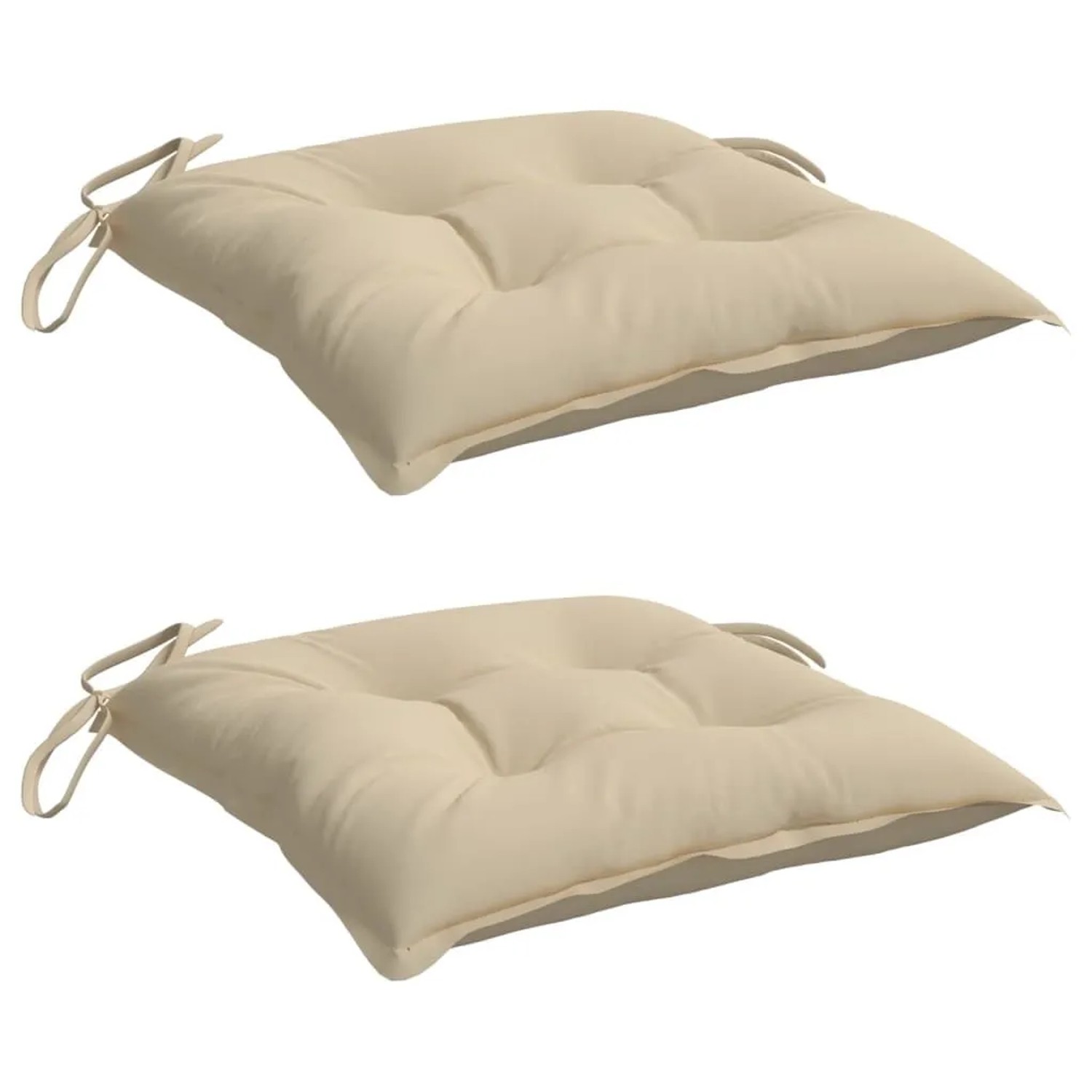 vidaXL Stuhlkissen 2 Stk Beige 40x40x7 cm Oxford-Gewebe 361459