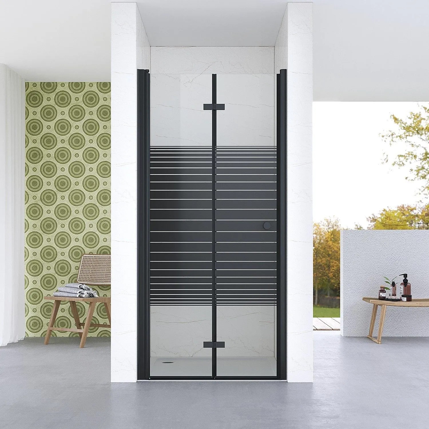 Aquabatos Badezimmer Dusch-Falttür Drehtür Pendeltür 120 x 187 cm Bad Duschabtrennung